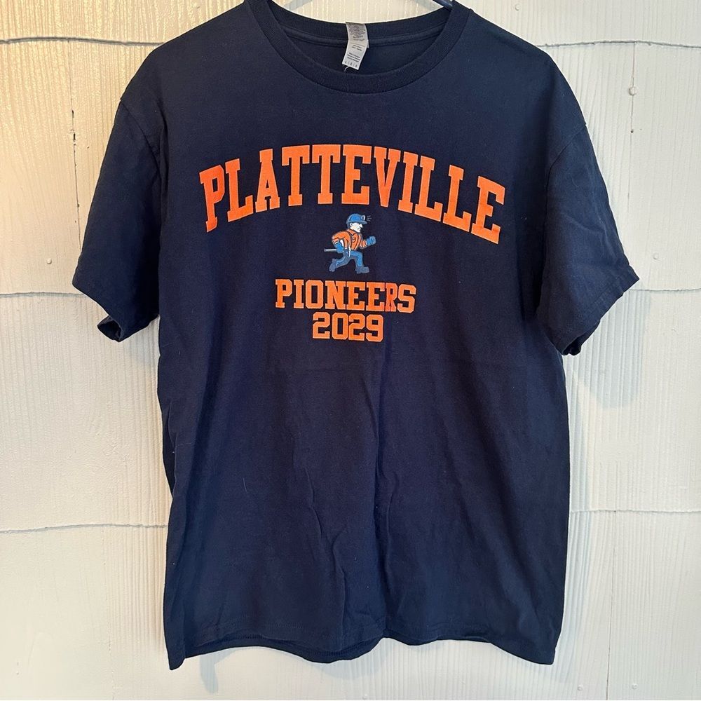 UW Platteville Pioneers 2029 T-Shirt Short Sleeve Navy Large Unisex